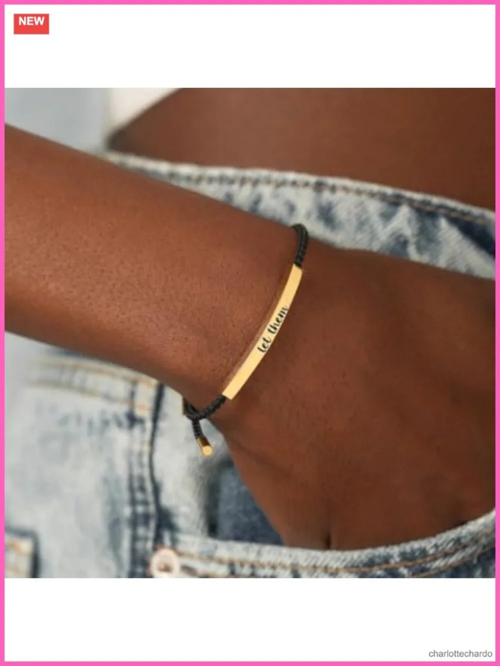 Let Them Tube Bracelet Stainless Steel Braided Rope Adjustable Inspirational